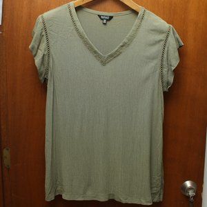Olive Green Cap Sleeve Tee